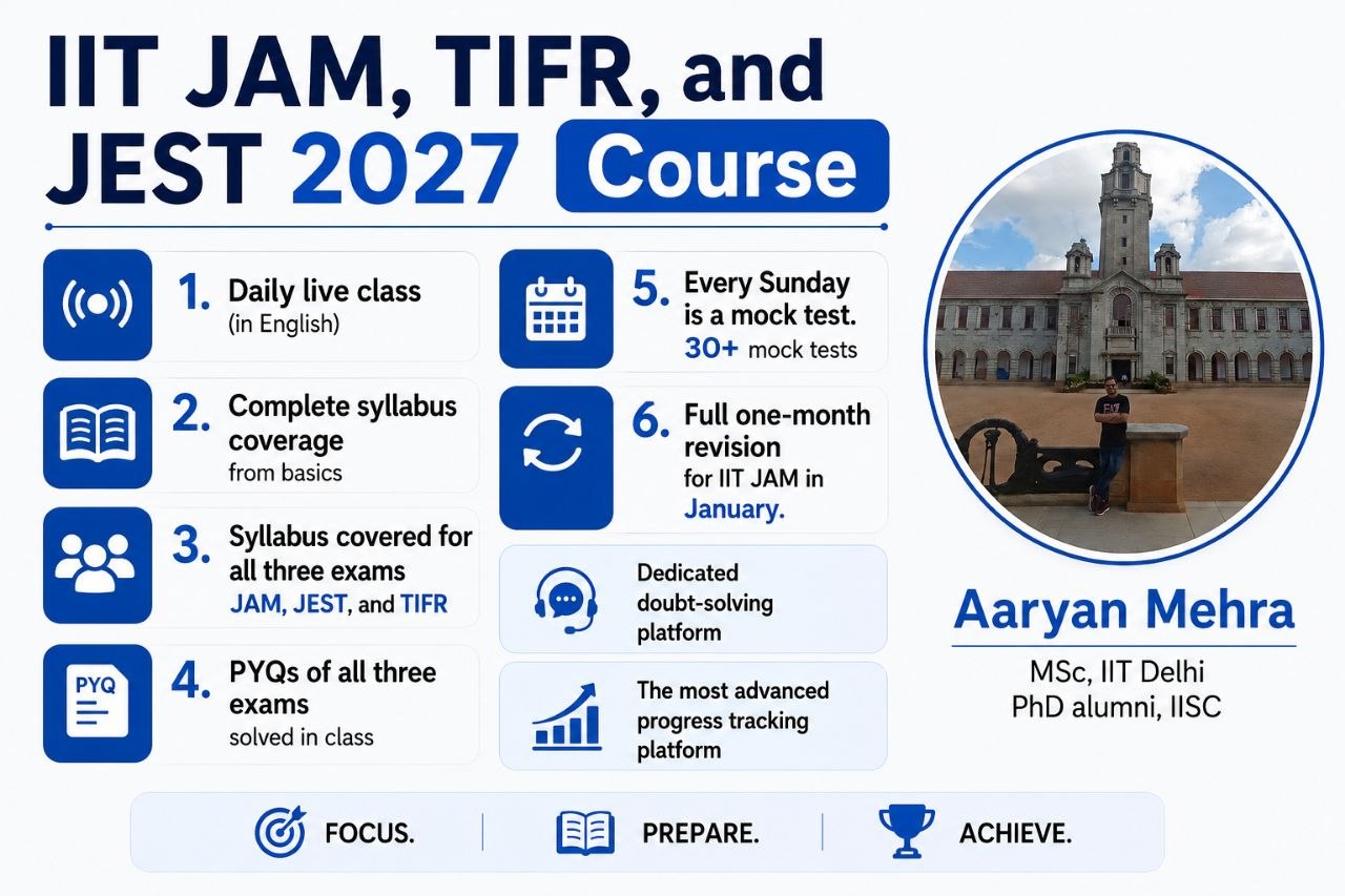 IIT JAM, JEST and TIFR 2027 — Live Batch